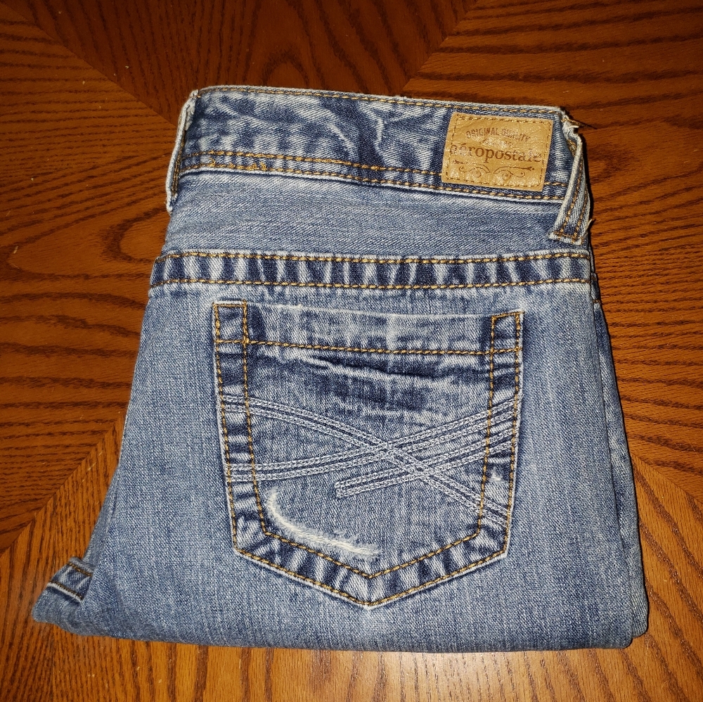 Vintage Aeropostale Jeans. Stone Washed.  Straight Legged.  11/12 Tall/Long.